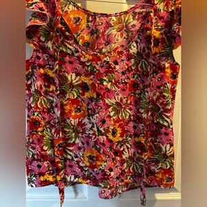 SHEIN Multicolor Floral Tank Top tie back  small